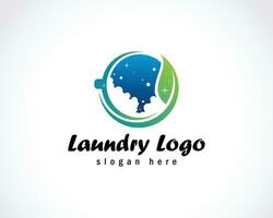 Wäsche Logo kreativ Natur verlassen sauber waschen Geschäft vektor