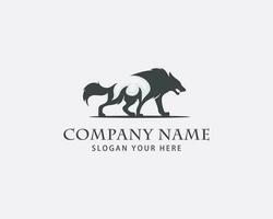 Wolf Logo kreativ Design Vektor Tier wütend stark Illustration