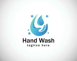 Hand waschen Logo kreativ Design Wasser fallen Pflege Seife vektor