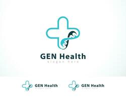 gen Gesundheit Logo kreativ DNA Wissenschaft Klinik Krankenhaus Plus Design kreativ vektor