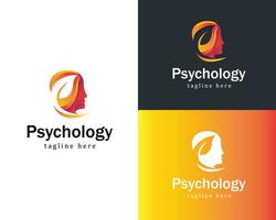 Psychologie Logo kreativ Natur verlassen Gesundheit Klinik Clever Verstand Design Charakter vektor