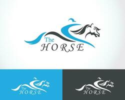 Pferd Logo Design Geschwindigkeit Lauf Design minimalistisch,sportlich Champion Design Konzept vektor