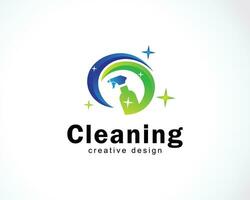 rengöring logotyp kreativ design Färg modern tvätt Hem rena natur design begrepp vektor