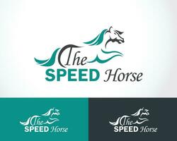 häst logotyp kreativ design begrepp springa hastighet stark kreativ vektor