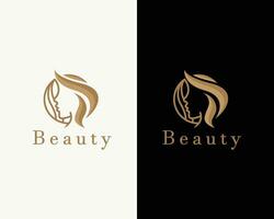 Schönheit Logo kreativ Frauen Mode Logo Design Konzept Emblem Salon Haare, elegant Design vektor