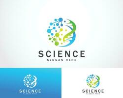 Wissenschaft Logo Design Konzept Technologie Labor Design Symbol DNA Logo vektor