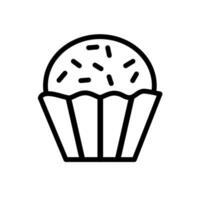 Tasse Kuchen Linie Symbol, Vektor Logo isoliert auf Weiß Hintergrund.