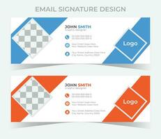 Vektor Email Unterschrift Vorlage und Profil Startseite Design