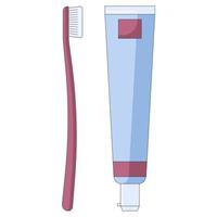 tandborste med tandkräm tandikonen, munhygien och tandvård i en platt stil isolerad på en vit bakgrund. vektor