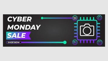 Heller Farbverlauf Cyber Monday Verkaufsförderungsbanner vektor