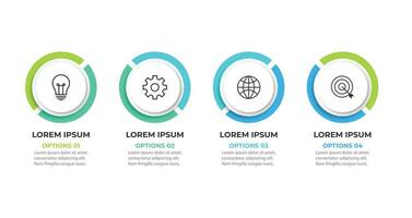 Präsentations-Business-Infografik-Vorlage mit 4 Optionen. Vektor-Illustration. vektor