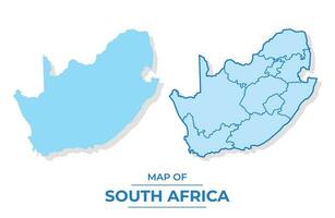 vektor söder afrika Karta uppsättning enkel platt och översikt stil illustration