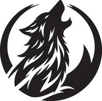 Wolf Heulen Emblem Logo Vektor Silhouette, schwarz Farbe Silhouette, Weiß Hintergrund 9