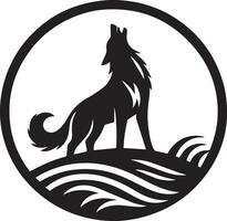 Wolf Heulen Emblem Logo Vektor Silhouette, schwarz Farbe Silhouette, Weiß Hintergrund 19