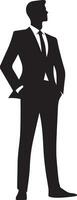 Geschäft Mann Pose Vektor Silhouette schwarz Farbe Weiß Hintergrund 30