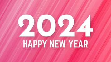 2024 glücklich Neu Jahr Hintergrund. modern Gruß Banner Vorlage mit Weiß 2024 Neu Jahr Zahlen auf rot abstrakt Hintergrund mit Linien. Vektor Illustration