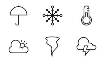 Wetter Symbol Design Vorlage im Gliederung Stil vektor