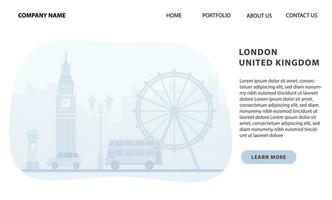 London, vereinigt Königreich Reisen Geschäft Konzept zum Landung Seite im eben Stil. Webseite Vorlage. Vektor Banner.