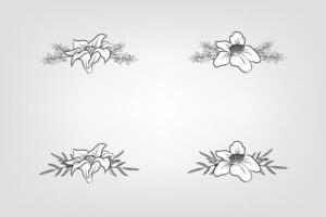 blommig blomma lövverk arrangemang krans vektor