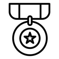 Medaille Symbol oder Logo Illustration Gliederung schwarz Stil vektor