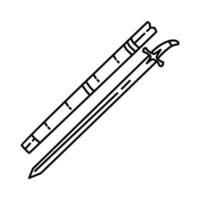 al- battar profet muhammed historisk svärdikon. doodle handritad eller konturikonstil vektor