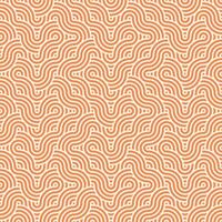 sömlös abstrakt geometrisk orange japansk överlappande cirklar rader och vågor mönster vektor