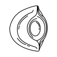 hajar aswad -ikon. doodle handritad eller konturikonstil vektor