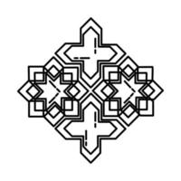 Symbol für Stern- und Kreuzkacheln. Gekritzel handgezeichnet oder Umriss-Icon-Stil vektor
