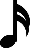 musik anteckningar ikon i platt stil. musikalisk nyckel tecken. isolerat på fast piktogram svart musikalisk enkel symbol element. vektor för appar och hemsida