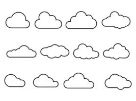 Wolken Symbol. Wolke und Meteorologie Konzept vektor