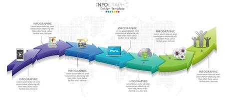 Business Timeline Infografik 3D-Stil Optionen Banner. vektor