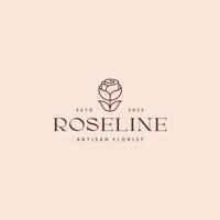 minimal Rose Blume Logo Design mit Monoline Stil vektor