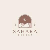 Sahara Wüste Logo Design Vorlage vektor