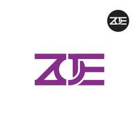 Brief zoe Monogramm Logo Design vektor