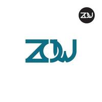 brev zow monogram logotyp design vektor