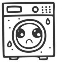 hand dragen tvättning maskin enda klistermärke med uttryck 14 vektor