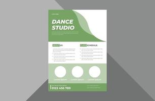 Designvorlage für Tanzstudio-Flyer. Tanzkurs Poster Flyer Design. A4-Vorlage, Broschürendesign, Cover, Flyer, Poster, druckfertig vektor