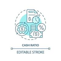 2d editierbar Blau Kasse Verhältnis Symbol, monochromatisch isoliert Vektor, dünn Linie Illustration Darstellen Kasse fließen Management. vektor