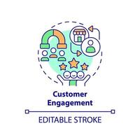 2d editierbar Mehrfarbig Symbol Kunde Engagement Konzept, einfach isoliert Vektor, c2c dünn Linie Illustration. vektor