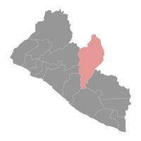 nimba Karta, administrativ division av liberia. vektor illustration.