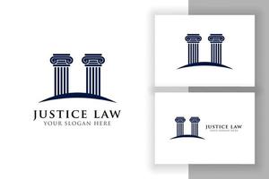 Logo-Design-Vorlage für Justizgesetze. Säule und Sternform Abbildung vektor