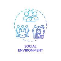 2d lutning social miljö ikon, kreativ isolerat vektor, tunn linje illustration representerar miljö- psykologi. vektor