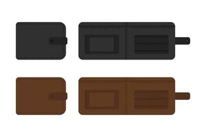 uppsättning handväska illustration. stäng och öppna plånbok. vektor i platt design
