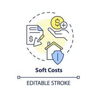 2d editierbar Mehrfarbig Sanft Kosten Symbol, einfach isoliert Vektor, Konstruktion Kosten dünn Linie Illustration. vektor