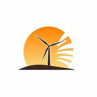ai genererad elektricitet vind energi fylld lutning logotyp. miljömässigt vänlig kraft. vind turbin enkel ikon. design element. ai konst för företags- varumärke, hemsida vektor