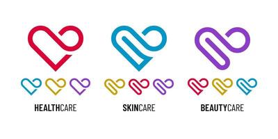Gesundheits-Schönheitspflege oder Liebe-Icon-Set vektor
