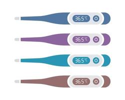 Digitalthermometer flach Icon-Set vektor