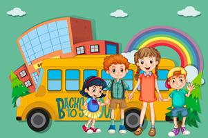 Kinder und Schulbus vektor