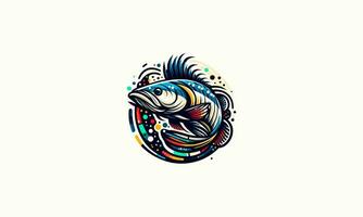 groß Fisch Farbe voll Vektor Illustration Maskottchen Design