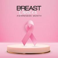 bröstcancermedvetenhet månad rosa band bakgrund vektorillustration vektor